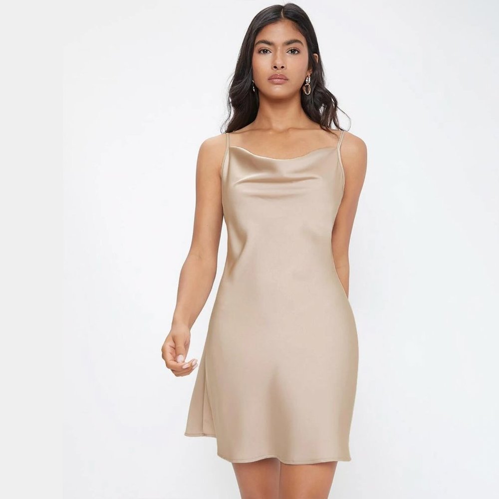 ✨ Satin Cowl-Neck Slip Dress | Size S
